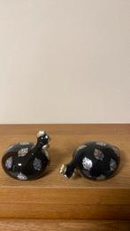 Paire de 2 petite poule j Line flocon, Antiquités & Art