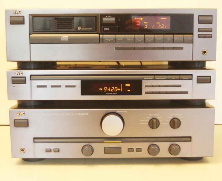 JVC Stereo / Versterker, Tuner & CD-Speler Voor 6 CD's, Audio, Tv en Foto, Stereoketens, Zo goed als nieuw, Cd-speler, Tuner of Radio