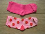 Set 2 paar sokken roze - roze met aardbeitjes maat 27 - 30, Kinderen en Baby's, Kinderkleding | Schoenen en Sokken, Meisje, Gebruikt