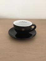 10 zwarte koffie tassen en ondertassen van Rombouts, Ophalen, Zo goed als nieuw, Kop(pen) en/of Schotel(s)