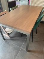 Eettafel met ijzeren onderstel, Ophalen, Gebruikt, 50 tot 100 cm, 150 tot 200 cm