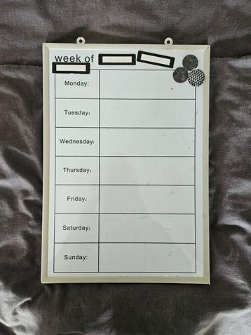 Weektabel beschikbaar voor biedingen