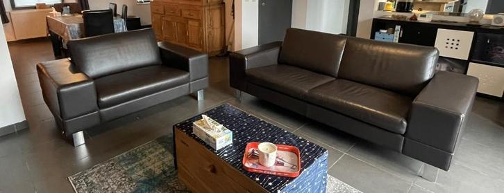 Leolux Antipode leren lounge - Love seat + 2,5-zitsbank, Huis en Inrichting, Fauteuils, Zo goed als nieuw, Leer, 125 cm of meer