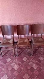 Vintage zes stoelen, Huis en Inrichting, Ophalen, Bruin, Hout