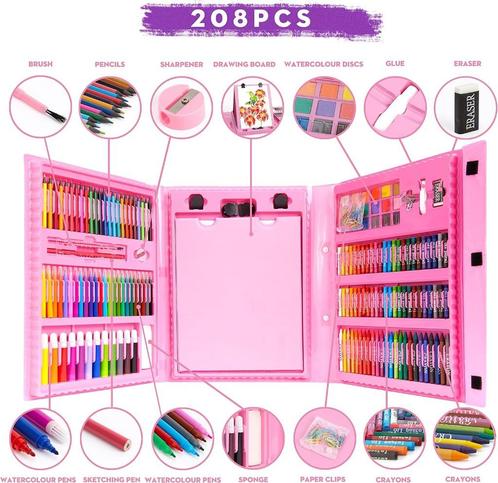 208-delig teken- en schilderpakket - alles in één, Hobby en Vrije tijd, Tekenen, Nieuw, Papier, Schets- of Tekenboek, Ophalen