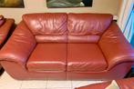 Canapé natuzzi bordeaux cuir 3-2-1 l’ensemble, Ophalen, Gebruikt, Leer