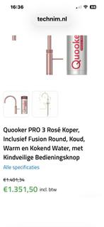 Quooker Rose met Pro 3 boiler, Bricolage & Construction, Chauffe-eau & Boilers, Enlèvement, Comme neuf, Boiler