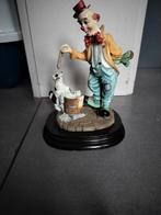 Beeldje clown met hond, Verzamelen, Beelden en Beeldjes, Ophalen of Verzenden, Zo goed als nieuw