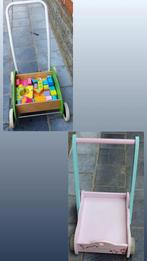 Little Dutch Roze + Groene loopwagen/blokkenkar, Kinderen en Baby's, Speelgoed | Babyspeelgoed, Ophalen of Verzenden, Gebruikt