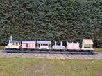 Handgemaakte trein met 6 wagonnetjes en spoor, Hobby en Vrije tijd, Modeltreinen | Overige schalen, Ophalen, Zo goed als nieuw