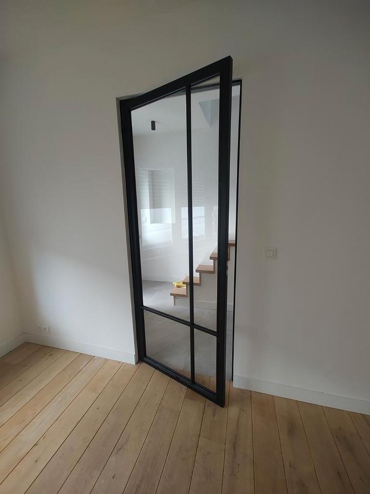 Stalen deur op maat, Doe-het-zelf en Bouw, Deuren en Vliegenramen, Nieuw, Binnendeur, Glas, Ophalen