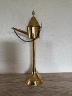 Antieke koperen snotneus olielampje, Antiek en Kunst, Ophalen