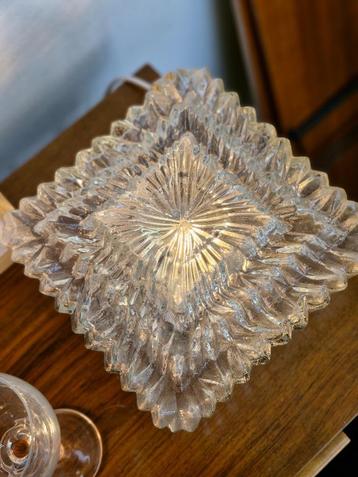 Vintage plafonniere / tafellamp glas 70s beschikbaar voor biedingen