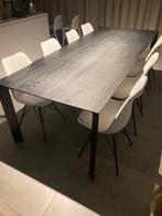 Eettafel + 8 stoelen, Huis en Inrichting, Tafels | Eettafels, Ophalen, Gebruikt, 200 cm of meer, 50 tot 100 cm