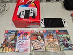 Nintendo switch oled + 5 spelers, Games en Spelcomputers, Spelcomputers | Nintendo Switch, Ophalen of Verzenden, Zo goed als nieuw
