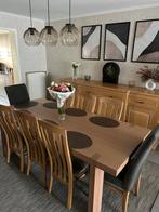 Meubelset eettafel vitrinekast dressoir, Ophalen, Zo goed als nieuw, 6 tot 8 stoelen