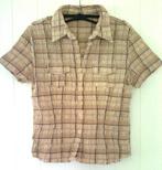 Chemise d’été rayée à manches courtes, Envoi, Porté, Beige