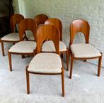 Vintage Deense teak design 6 Koefoed stoelen, Huis en Inrichting, Stoelen, Ophalen of Verzenden, Stof