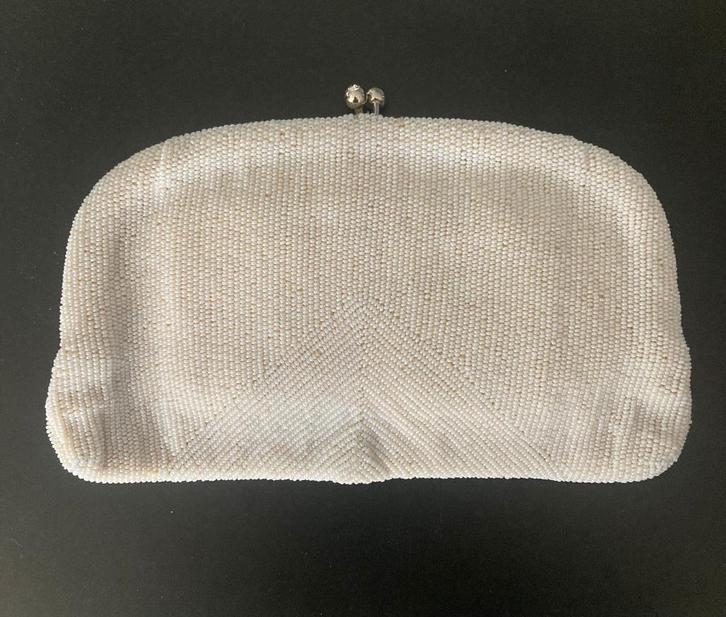Vintage avondclutch, Handtassen en Accessoires, Tassen | Schoudertassen, Zo goed als nieuw, Wit, Ophalen
