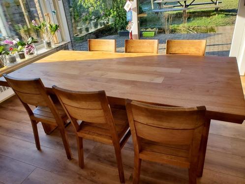Eetkamerset teak meubelen (tafel, 6 stoelen, buffetkast, sta, Huis en Inrichting, Complete eetkamers, Gebruikt, Ophalen