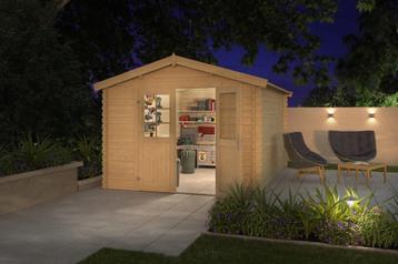 Blokhut Norah 275x380 Onbehandeld vuren, Verzenden, Nieuw