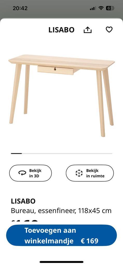 Lisabo bureau, heel goede staat, Huis en Inrichting, Bureaus, Zo goed als nieuw, Bureau, Ophalen