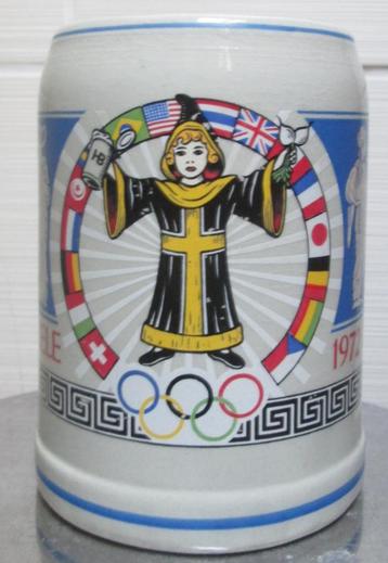 Bierpot/bierpul/bierkrug 'Olympische Spiele 1972 in München beschikbaar voor biedingen