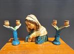 Vintage religieus gipsen buste met kandelaars, Ophalen