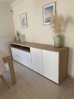 Modern eetkamer kleur lichte eik+wit, Ophalen, Gebruikt