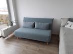 Slaapbank/zetel, 190 cm of minder, Blauw, 140 cm, Zo goed als nieuw