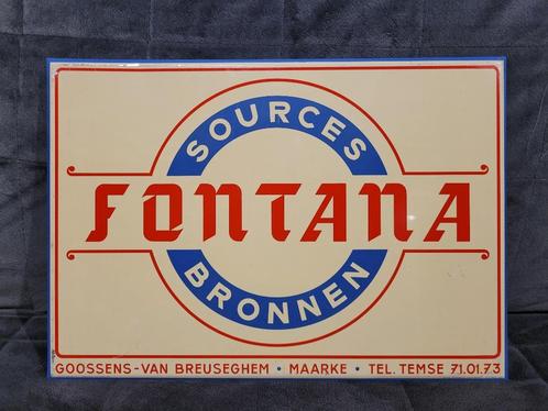 ancien panneau publicitaire , glaçoïde sources fontana 1955, Collections, Marques & Objets publicitaires, Utilisé, Panneau publicitaire