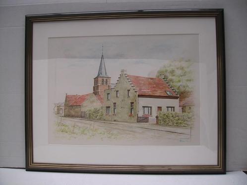 aquarellen Merelbeke, Huis en Inrichting, Woonaccessoires | Wanddecoraties, Nieuw, Ophalen
