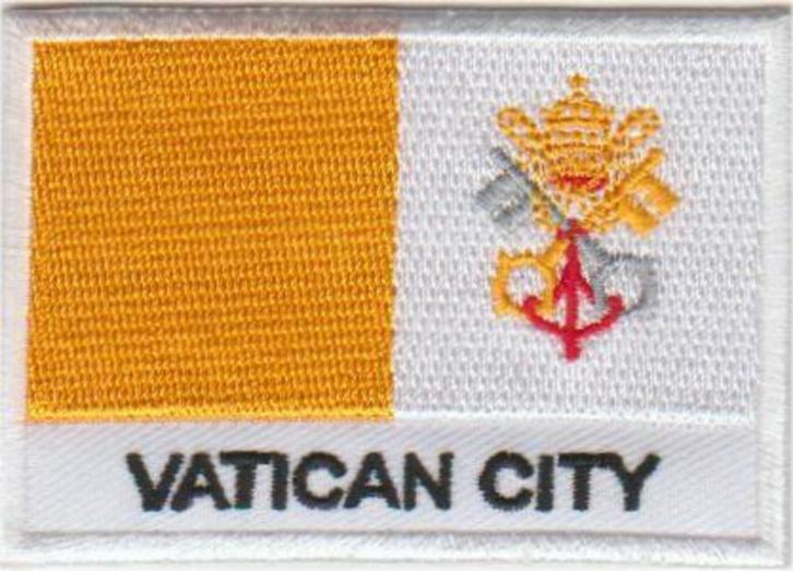 Vaticaanstad vlag stoffen opstrijk patch embleem, Diversen, Vlaggen en Wimpels, Nieuw, Verzenden