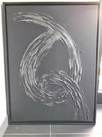 Abstract Modern Acryl canvas 60*80cm - zwart/zilver, Antiek en Kunst, Ophalen