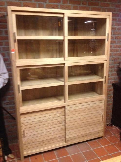 NIEUWE TEAK vitrinekast - boekenkast - buffetkast Flamant, Huis en Inrichting, Woonaccessoires | Overige, Nieuw, Ophalen