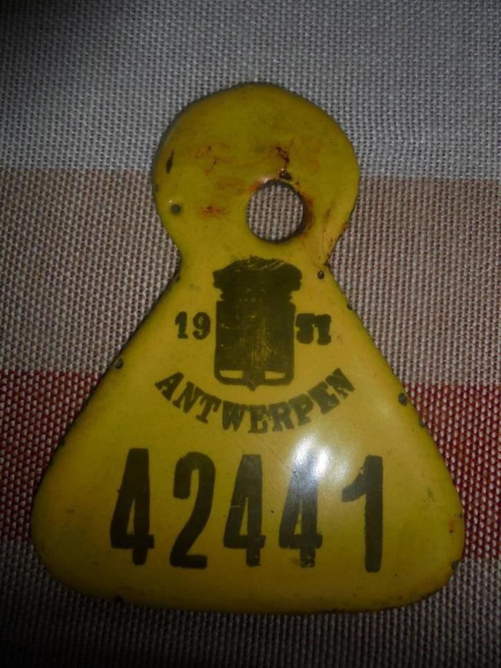 mooie taksplaat 1931 antwerpen fietsplaat email, Antiek en Kunst, Antiek | Email, Ophalen of Verzenden