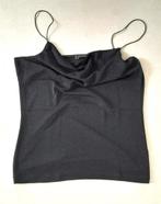 Feestelijk, zwart glinstertopje met sjaalkraag – maat: L – m, Comme neuf, Vêtements, H&M, Taille 42/44 (L)