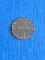 1957 Zwitserland 1 rappen in brons, Verzenden, Overige landen, Losse munt