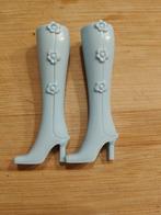 Vintage hoge laarzen Barbie Lichtblauw Bloemen Click on, Ophalen of Verzenden, Zo goed als nieuw, Accessoires