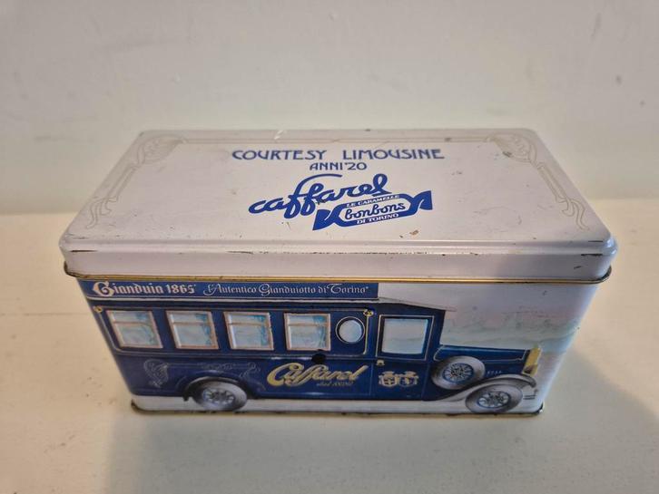 Oude metalen snoepdoos, Caffare Collectionl chocolade, Verzamelen, Blikken, Gebruikt, Ophalen of Verzenden