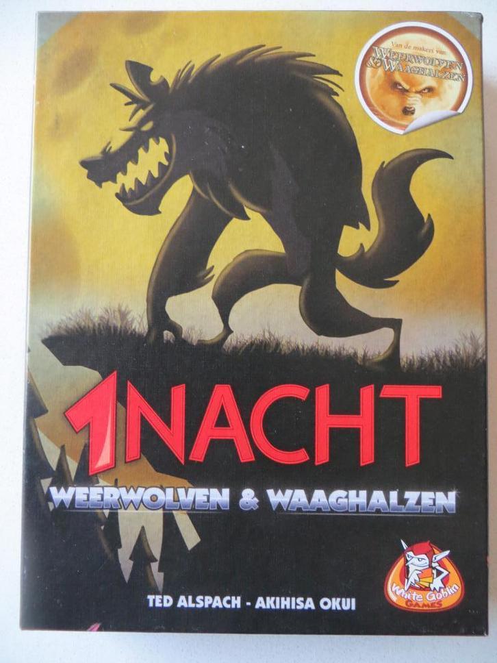 1 Nacht Weerwolven & Waaghalzen, Hobby en Vrije tijd, Gezelschapsspellen | Kaartspellen, Zo goed als nieuw, Drie of vier spelers