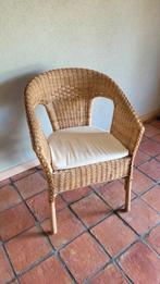 rieten stoel met kussentje, Osier ou Rotin, Comme neuf, Enlèvement, Rotan