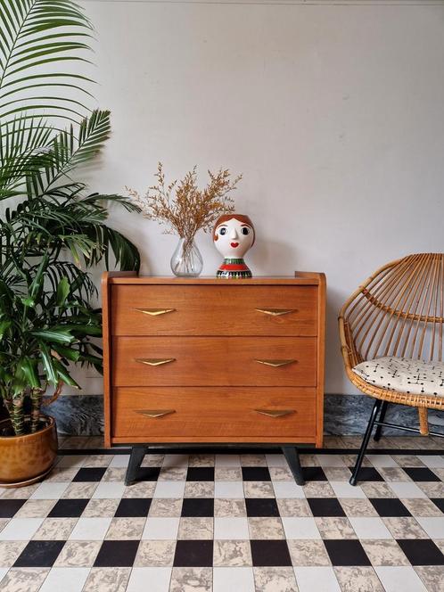 Vintage midcentury ladekast | commode | kast retro, Huis en Inrichting, Kasten | Ladekasten, Zo goed als nieuw, Ophalen
