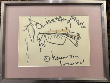 Herman Brood  Titel : Broodje  Stift Tekening op papier Gesi beschikbaar voor biedingen