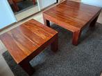 Massief houten salontafels (2 stuks), Huis en Inrichting, Ophalen, 50 tot 100 cm, Vierkant, 50 tot 100 cm