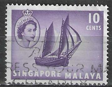 Singapore 1955 - Yvert 34 - Elisabeth II en boten (ST) beschikbaar voor biedingen