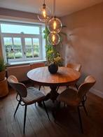 Beige fluwelen stoelen te koop, Huis en Inrichting, Stoelen, Ophalen, Zo goed als nieuw