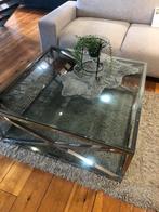 Salontafel glas chroom tempered glas, Ophalen, Vierkant, Nieuw, Glas