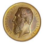Medaille België / Leopold II / 1886 / Brons / 60 gr / Prach., Ophalen of Verzenden, Brons