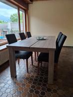 Eettafel met stoelen, Huis en Inrichting, Tafels | Eettafels, Ophalen, Gebruikt, 200 cm of meer, 50 tot 100 cm